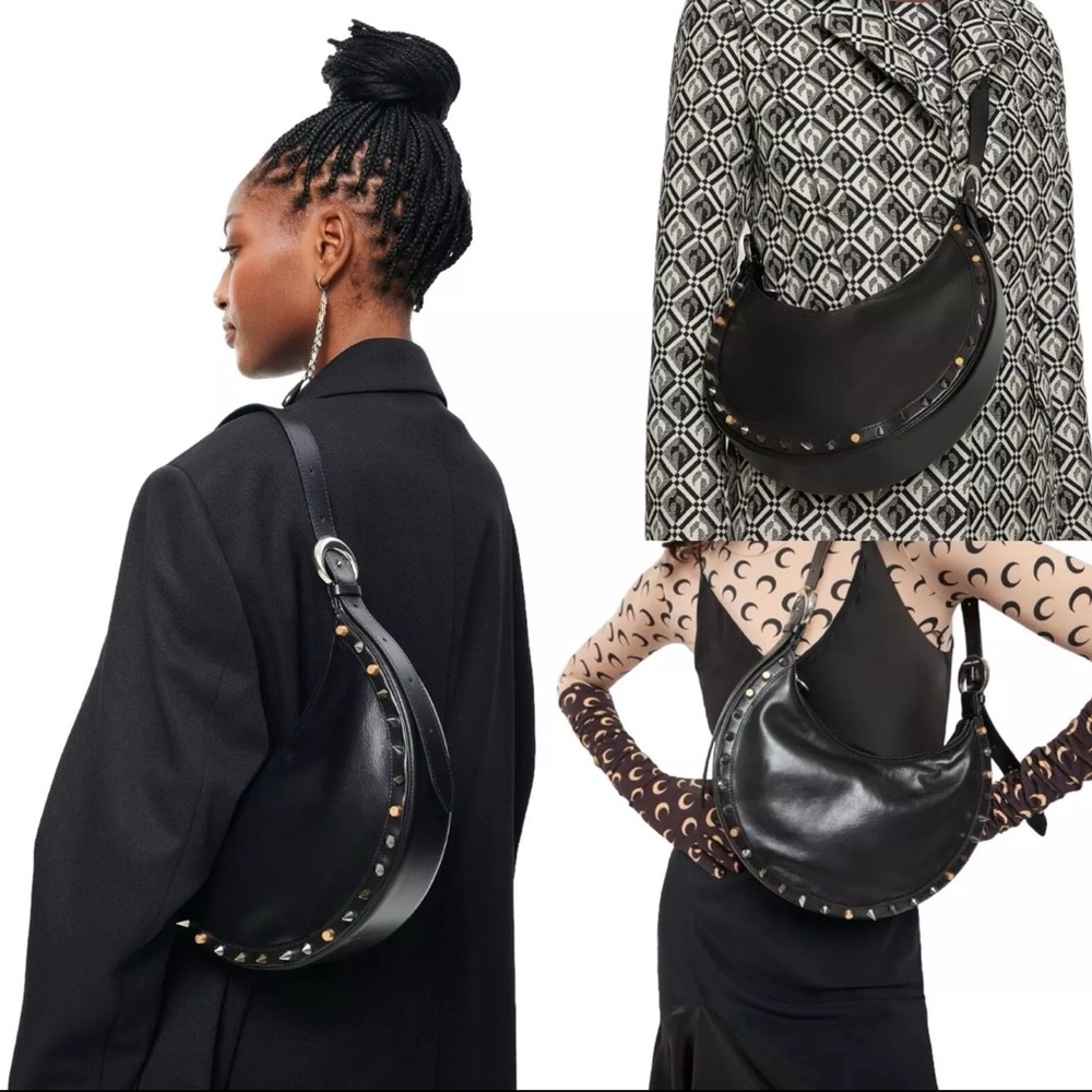 Marine Serre Stud Eclipse Crescent Moon Bag